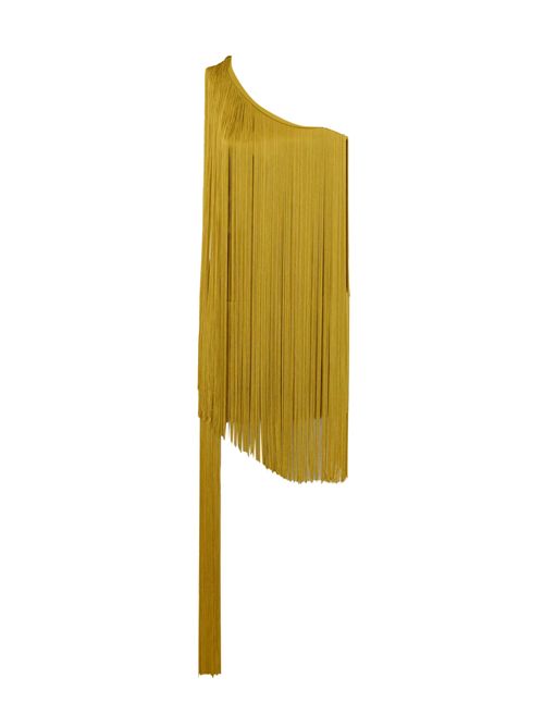 Abito in doppio crepe con frange Elisabetta Franchi | AB83952E2DC6